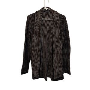 Classiques Entier Black and Brown Open Front Cardigan